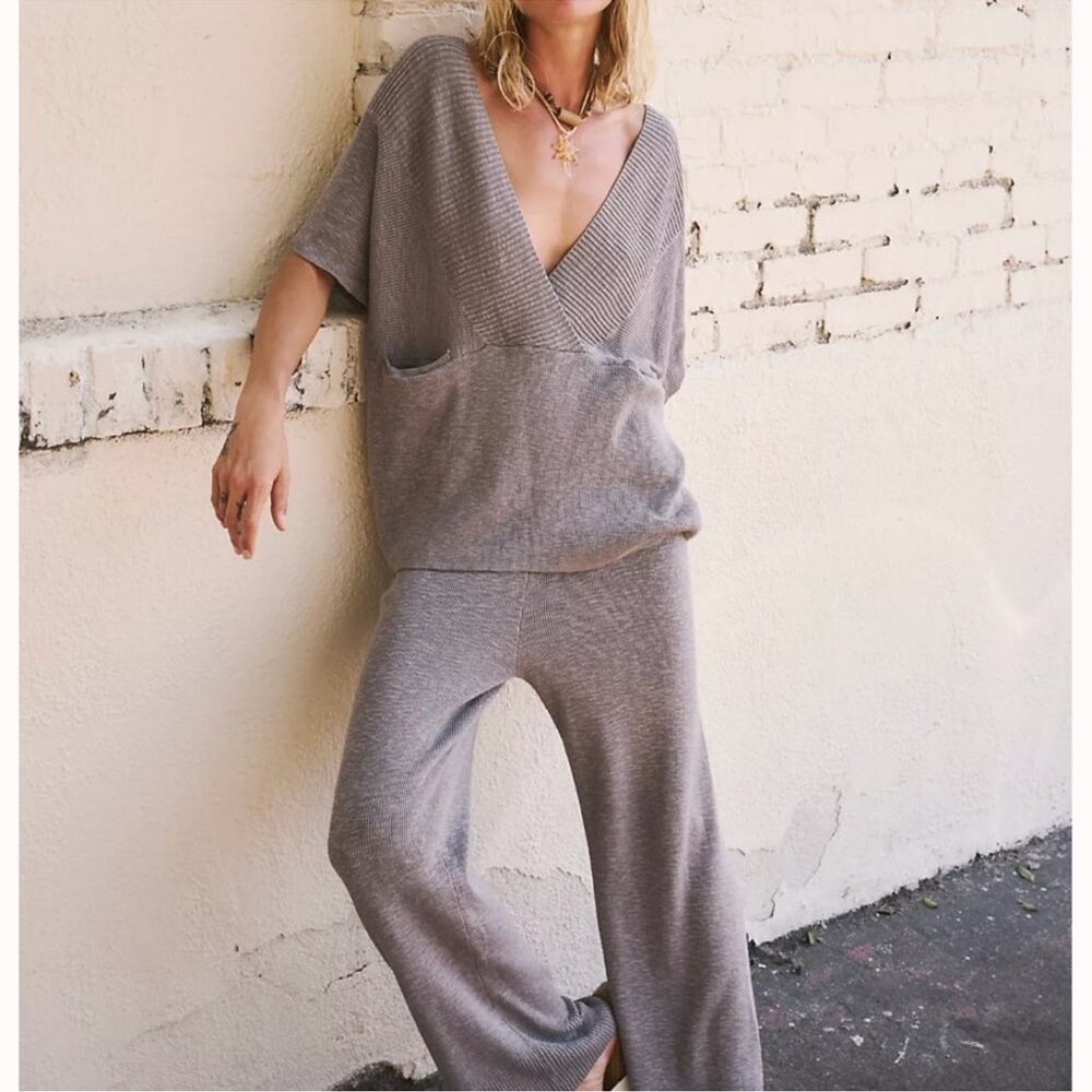 NWT Free People Jaclyn Sweater Set Gray XS